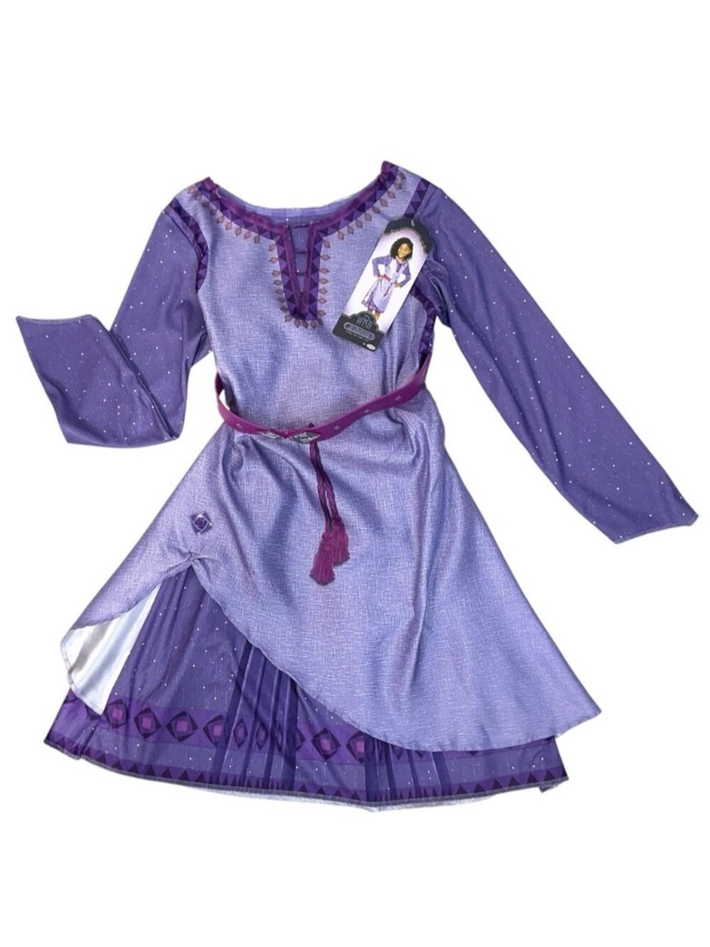 Disney Wish Asha Adventure Dress Up Costume Purple Girls Small 4-6X NEW - Picture 9 of 15